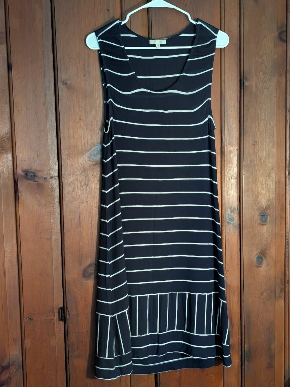 Versatile Max Studio Dress -Blue/Wht Stripe -Sleeveless -XS -95%Rayon-5%Spandex